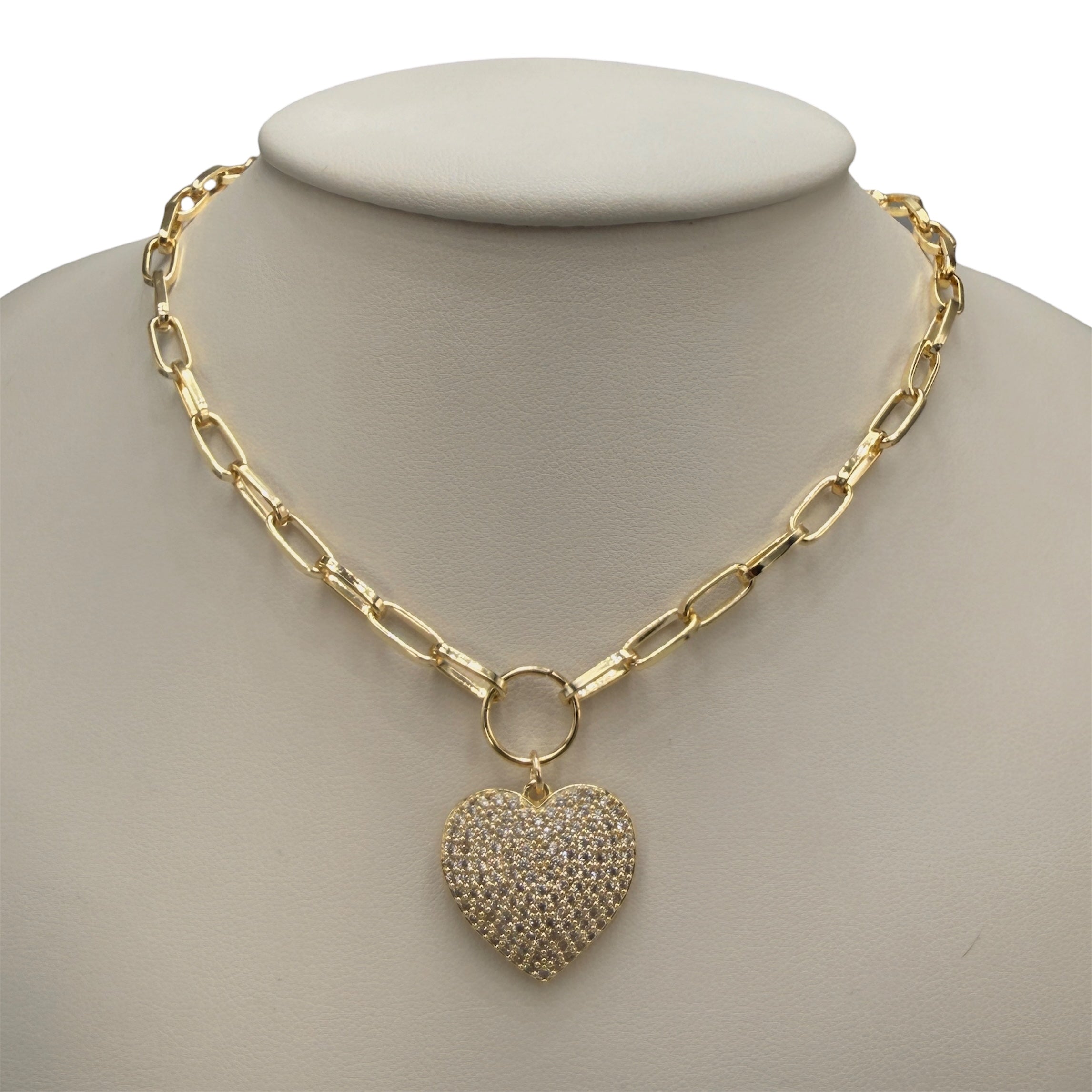 Colier HeartStone Placat cu Aur