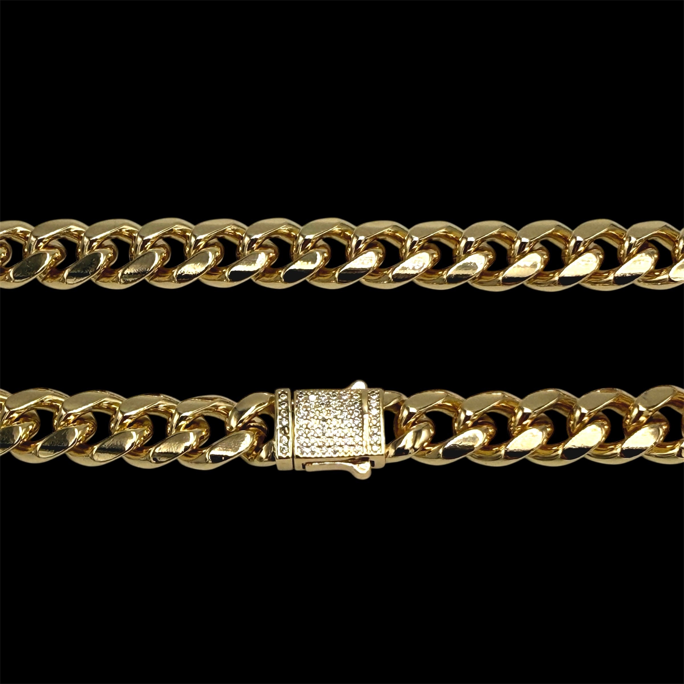 Colier Cuban 12mm Placat cu Aur