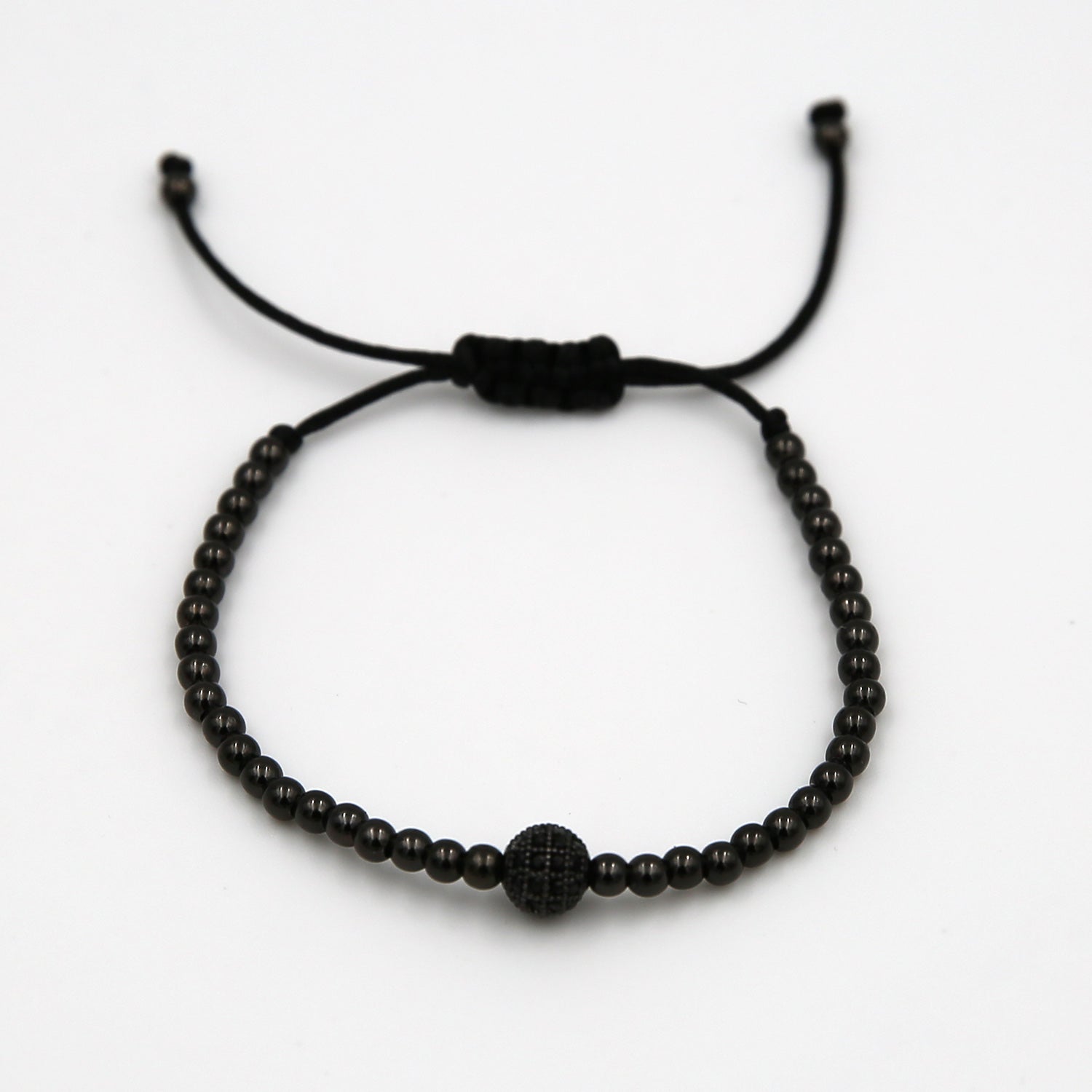 Adjustable Black Sphere Bracelet