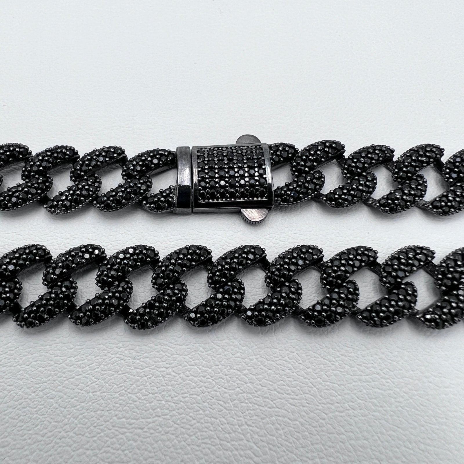 Cuban Silver Black Bracelet