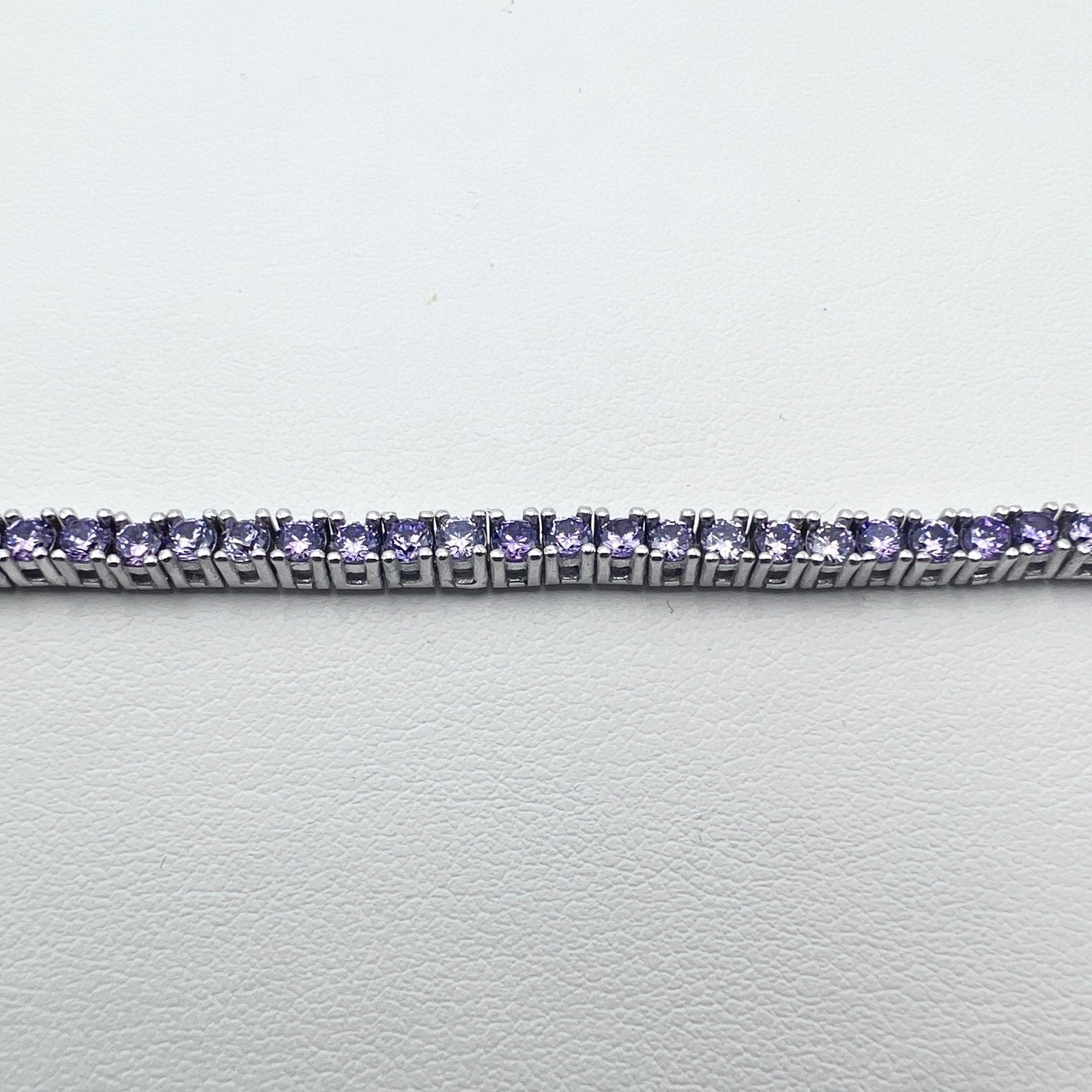 Tennis Purple Silver Bracelet