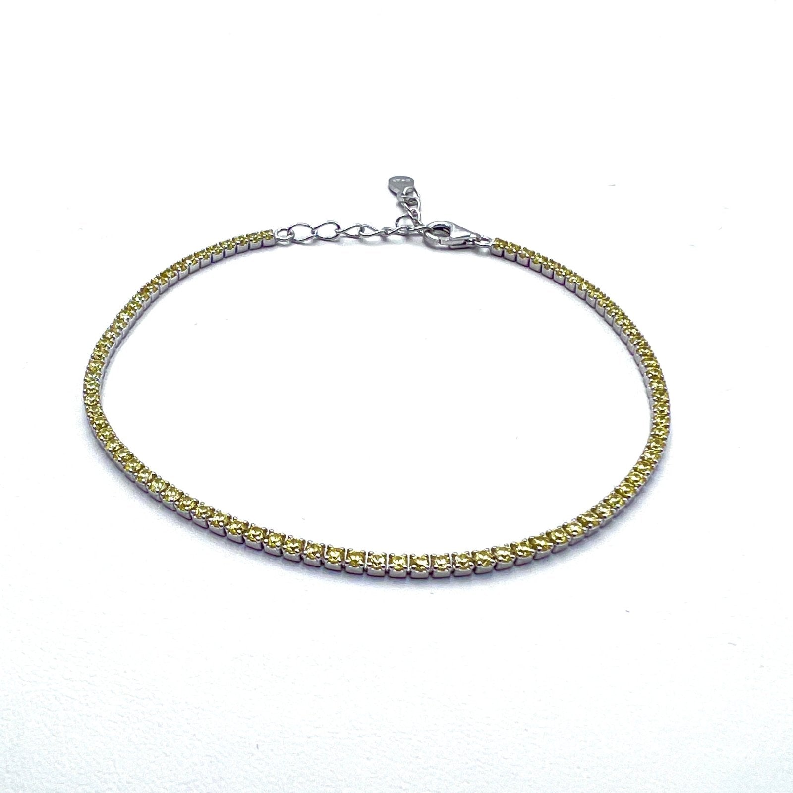 Bracelet Tennis Yellow 1.5mm Silver