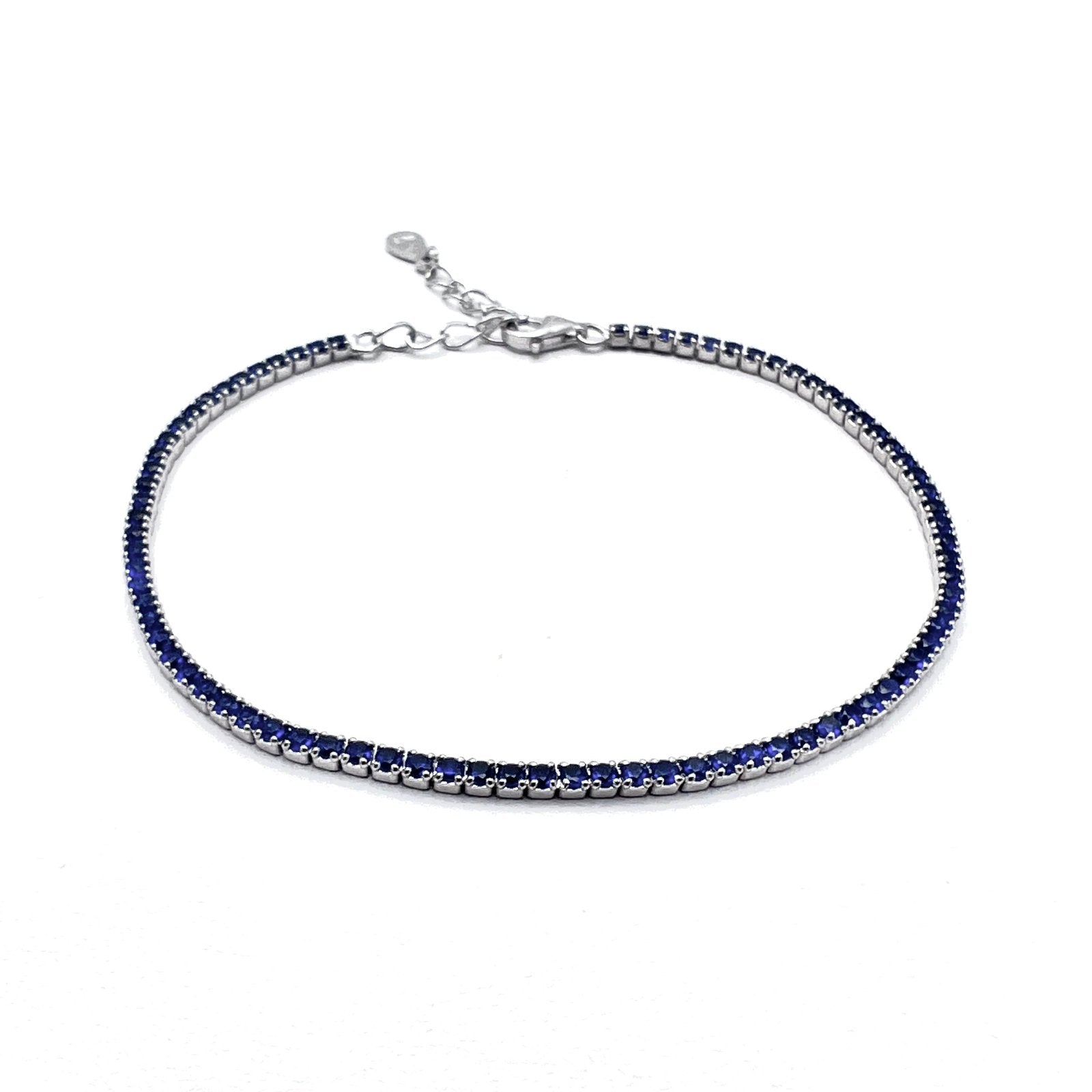 Bracelet Tennis Blue 1.5mm Silver