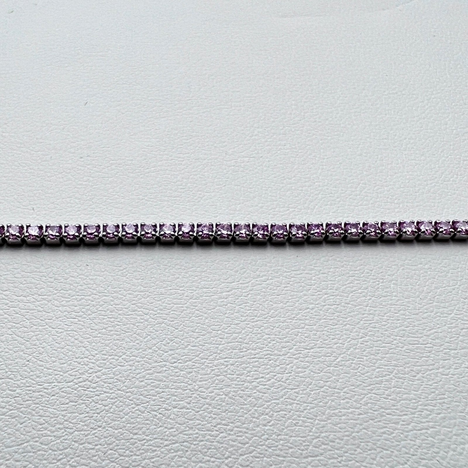 Bracelet Tennis Soft Pink 1.5mm Silver