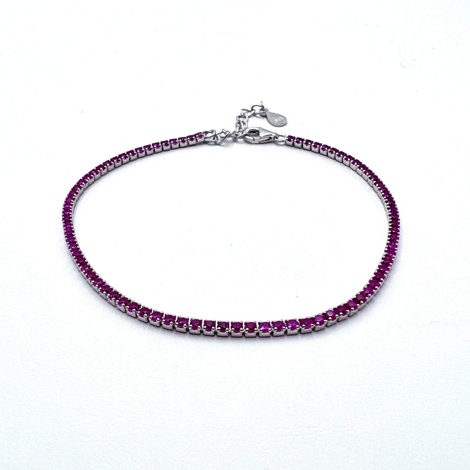 Bracelet Tennis Pink 1.5mm Silver