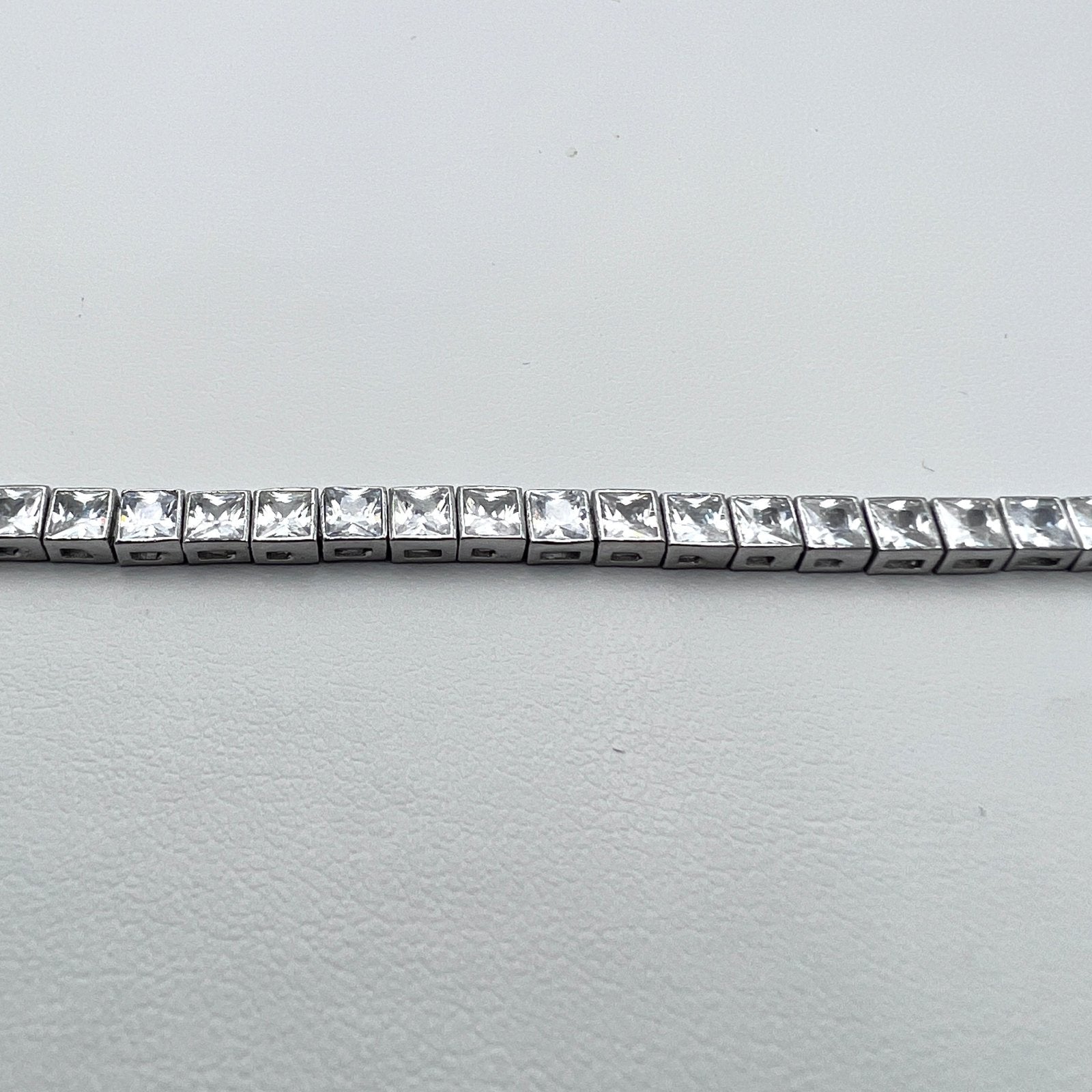 Silver Cubic Tennis Bracelet