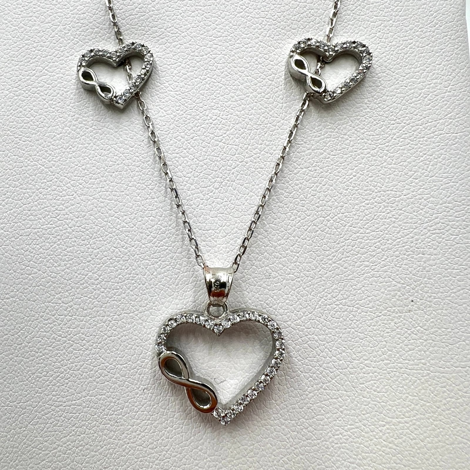 Silver Necklace Set with Pendant+Earrings