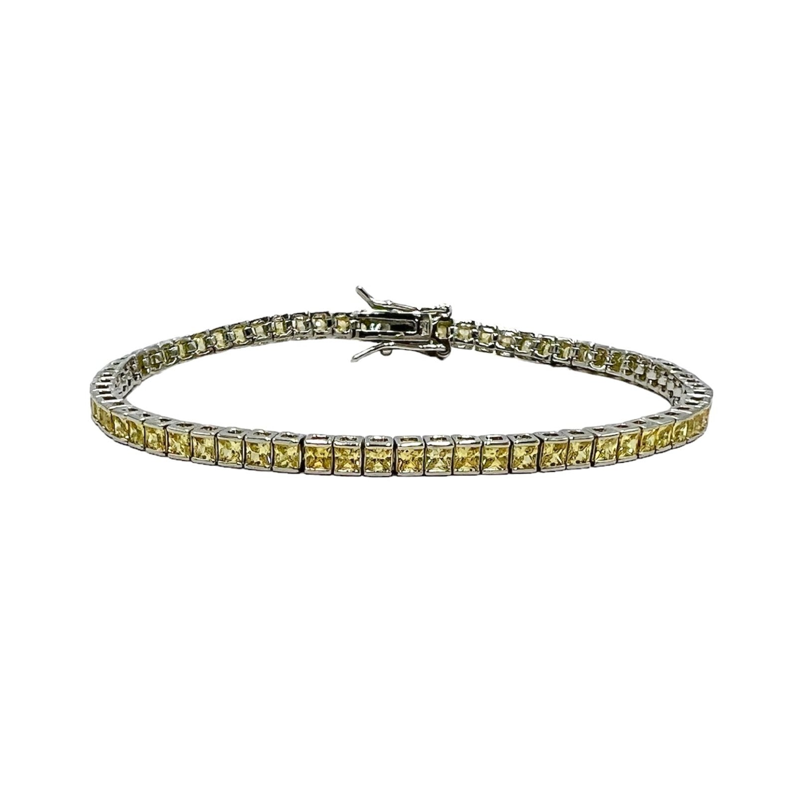 Bracelet Tennis Cassette Yellow 3mm Silver