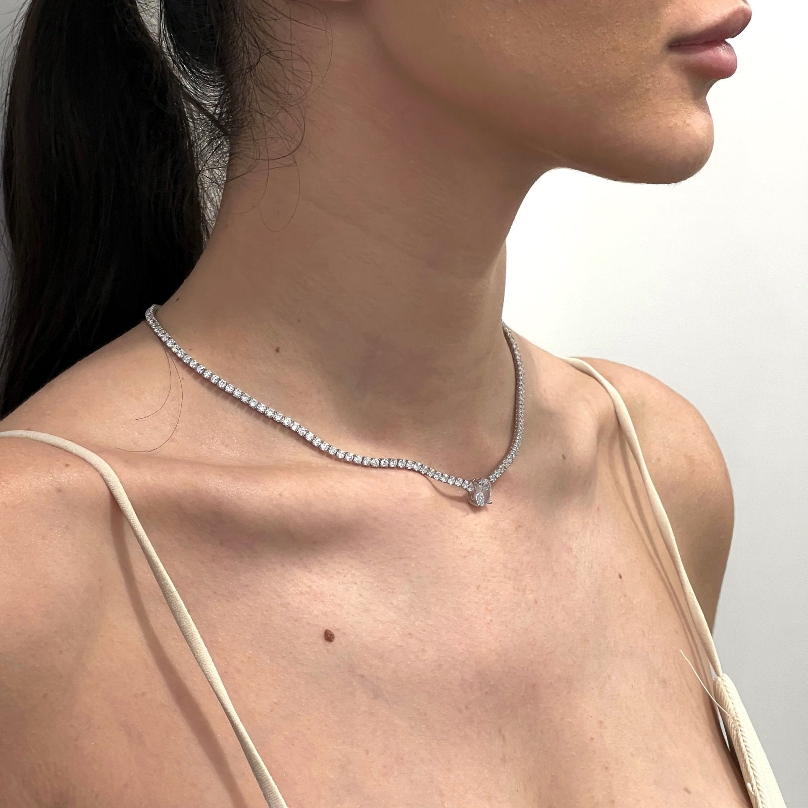 Silver Diamond Necklace