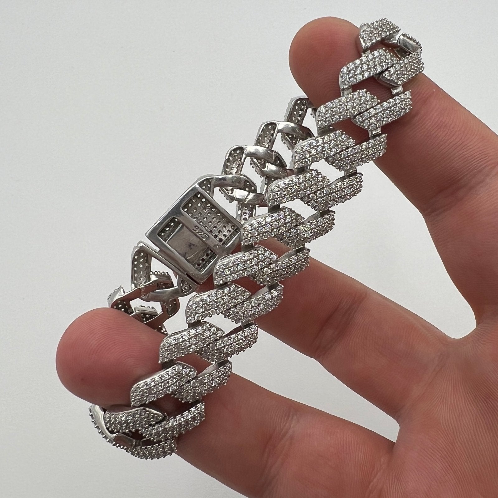 Cuban Set 100 Silver Bracelet+Necklace