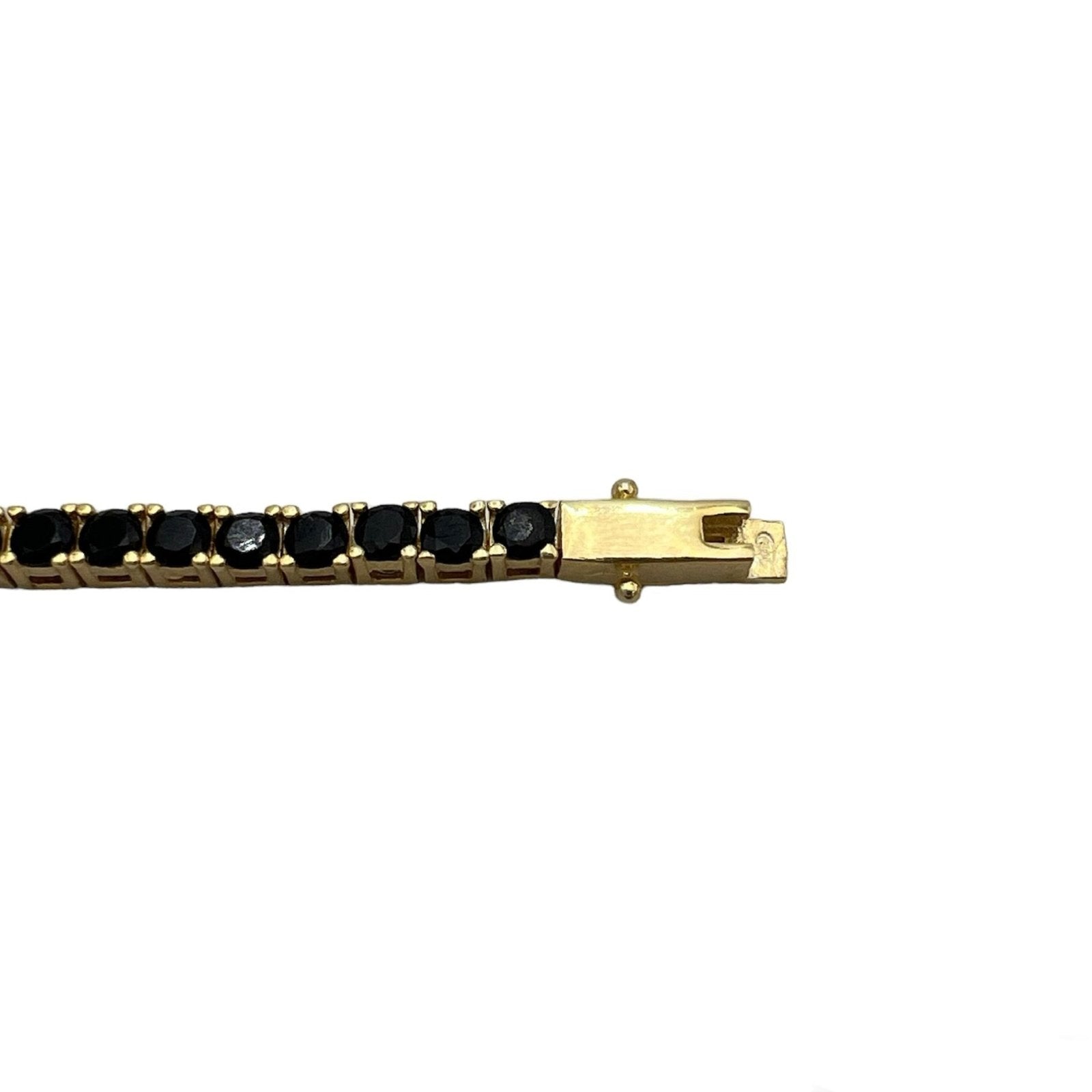 Tennis Black Silver Plated 24k Gold Bracelet