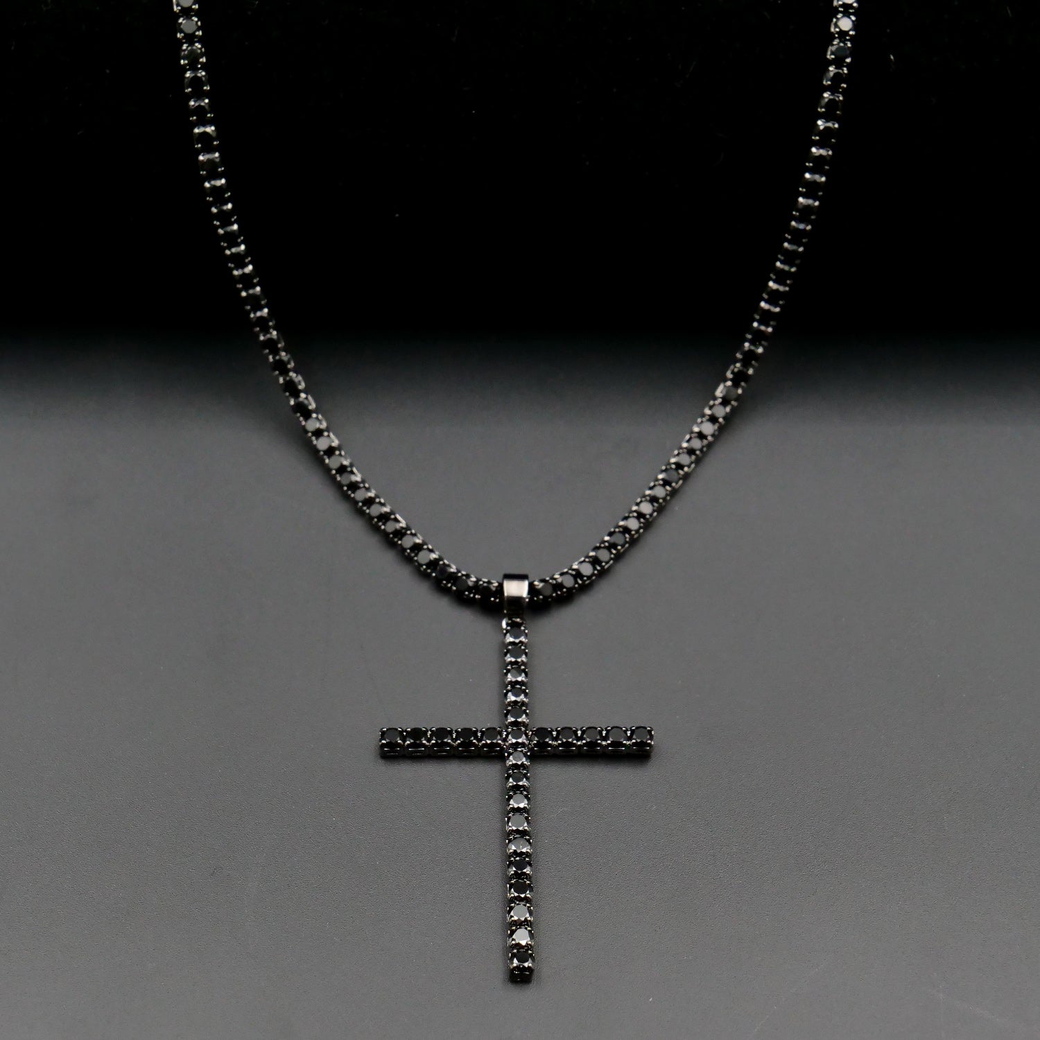 Necklace Tennis Church Black