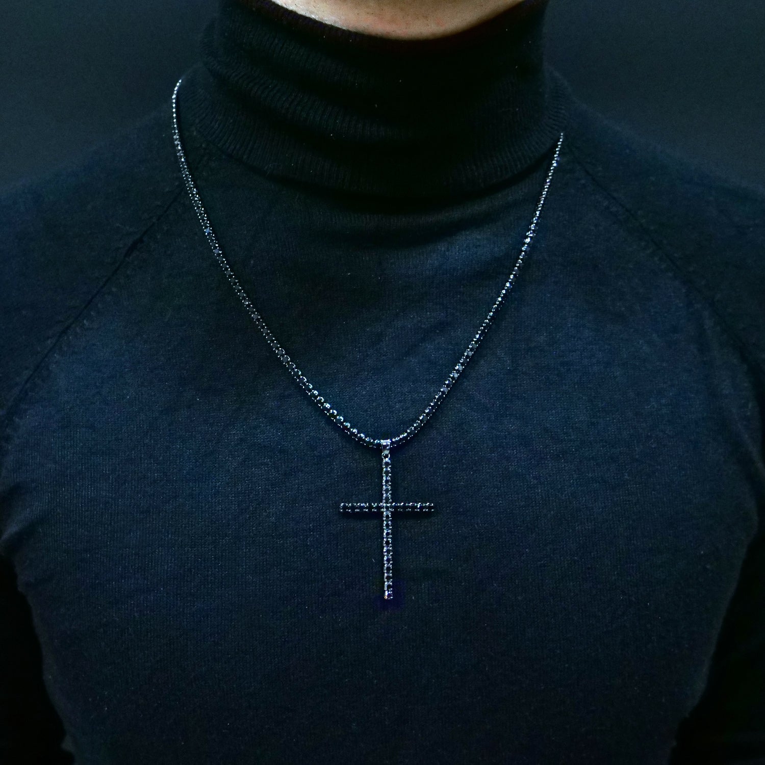 Necklace Tennis Church Black