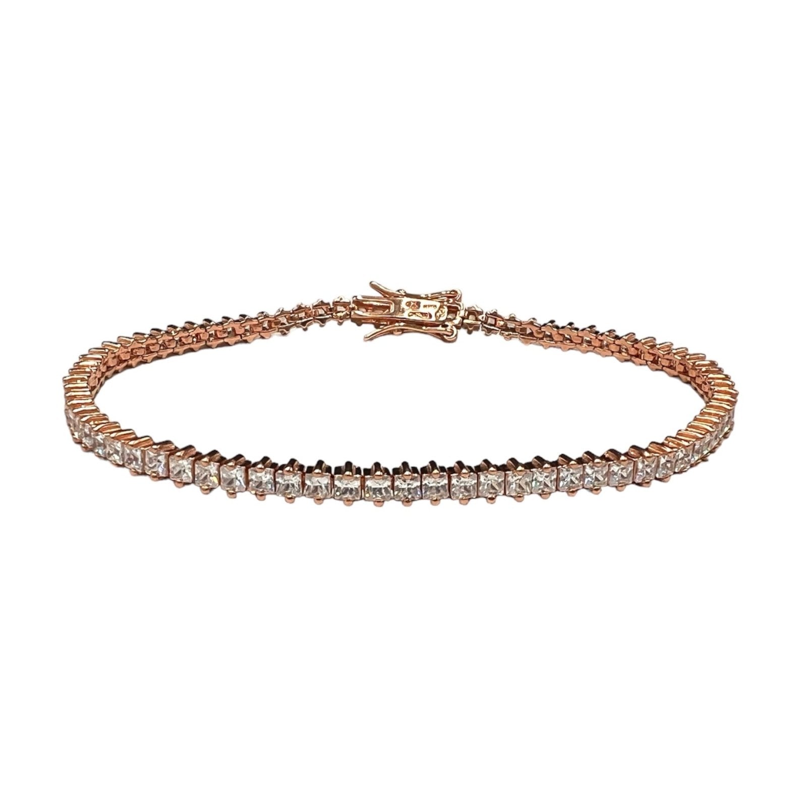 Tennis Fine Rose Silver Bracelet